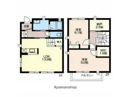 グランバリエB(2LDK)の間取り写真