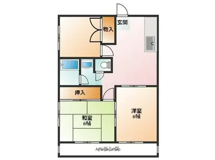 シャトータナカ(3DK/1階)の間取り写真