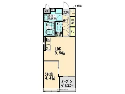 クオーレトラストⅢ(1LDK/3階)の間取り写真