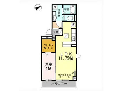 マイルストーン(1LDK/1階)の間取り写真