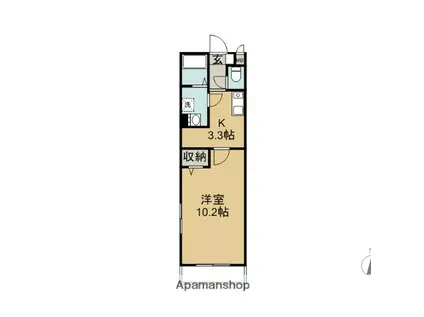 シャトーヴェール(1K/3階)の間取り写真