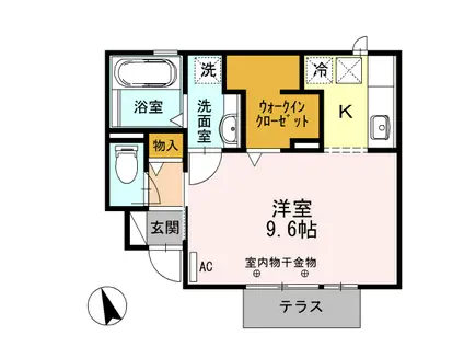 Mグランセ(ワンルーム/1階)の間取り写真