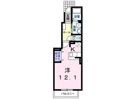 サンリット(ワンルーム/1階)の間取り写真
