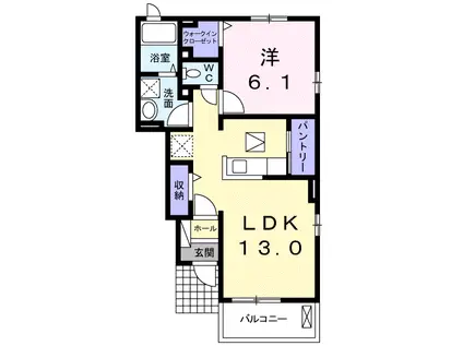 ドルチェ セグレートⅠ(1LDK/1階)の間取り写真