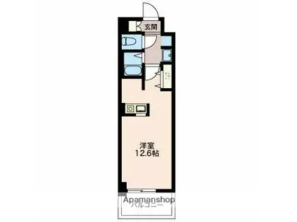 エスティメゾン鵜の森(ワンルーム/1階)の間取り写真