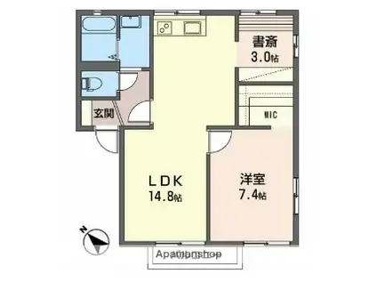 エイトスクウェア芳ヶ崎(1LDK/1階)の間取り写真