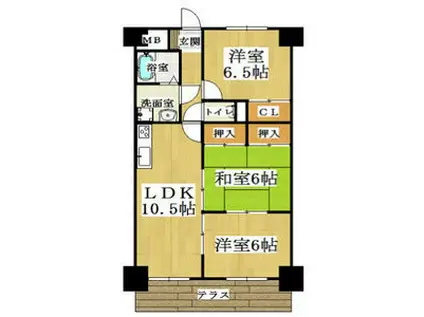 グレースマンション藤(3LDK/6階)の間取り写真