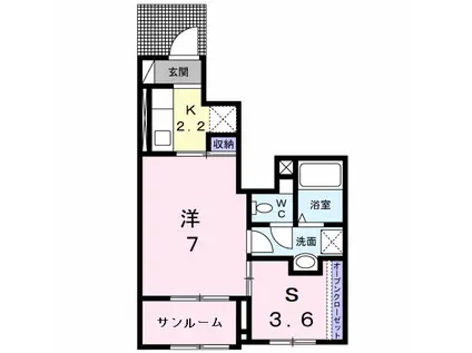 FIORE・M(1K/1階)の間取り写真