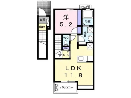 グラン・メゾン(1LDK/2階)の間取り写真