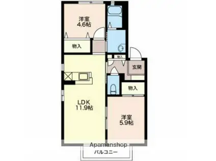 PROSPERE(2LDK/2階)の間取り写真