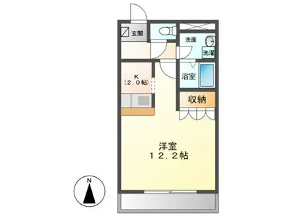 グロリアス・M(1K/1階)の間取り写真