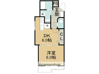 コスモス(1DK/1階)の間取り写真