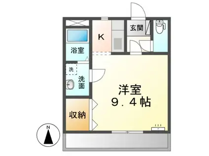 ロワールピア(1K/1階)の間取り写真