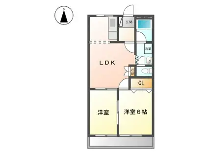 フォレストえつ葉(2LDK/1階)の間取り写真