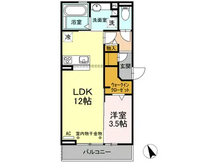 アンファン ナッツ(1LDK/3階)の間取り写真