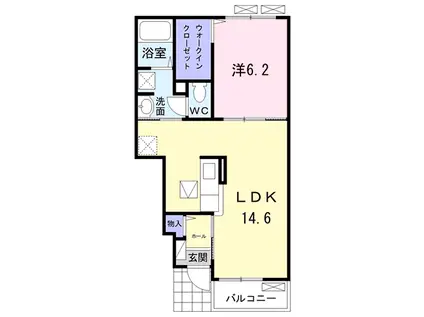 シャルム F(1LDK/1階)の間取り写真