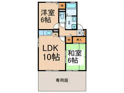フォレストハイツ(2LDK/1階)の間取り写真
