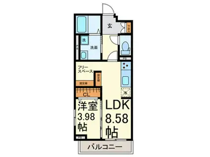 RAFFINE TOKIWA(1LDK/2階)の間取り写真
