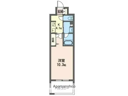 ザ・レジデンス桑名(1K/11階)の間取り写真