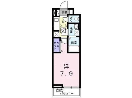 イルミナーレ(1K/1階)の間取り写真