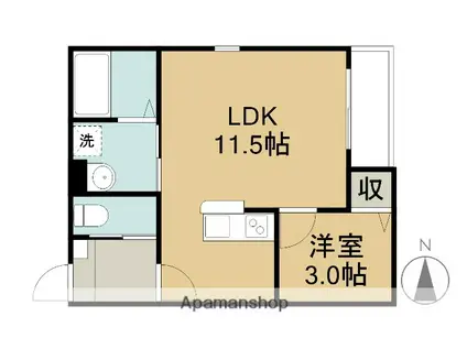 LECOCON桑名 Ⅳ(1LDK/1階)の間取り写真