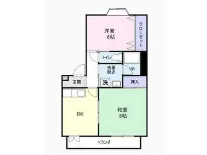 ソリトンハウス(2DK/2階)の間取り写真