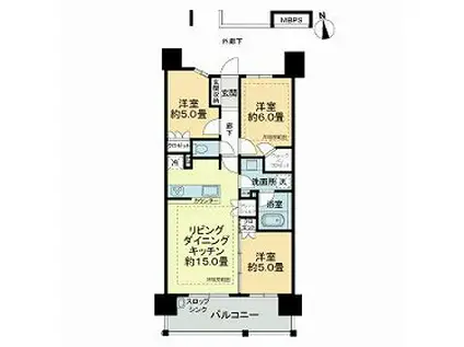 ライオンズ桑名八間通マスターフォート(3LDK/13階)の間取り写真