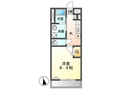 プログレス(1K/2階)の間取り写真