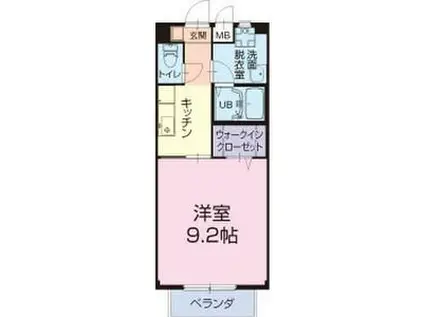 スレーヌ八剣(1K/1階)の間取り写真