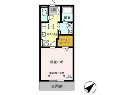 ナイスフィールド(1K/1階)の間取り写真