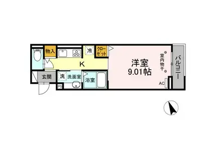 エスペランサSⅧ(1K/2階)の間取り写真