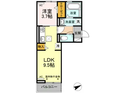 FELICE(1LDK/1階)の間取り写真