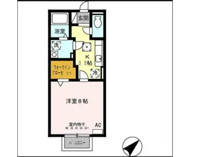 エトワール(1K/1階)の間取り写真