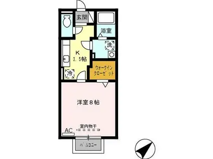 エトワール(1K/2階)の間取り写真