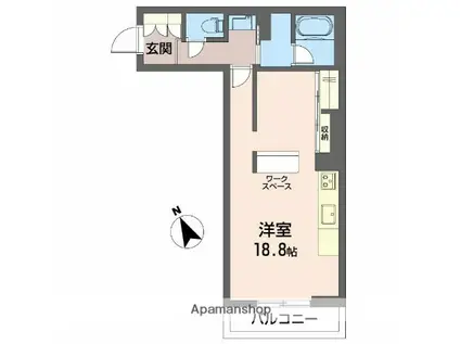 シャーメゾン ル シエル(ワンルーム/3階)の間取り写真