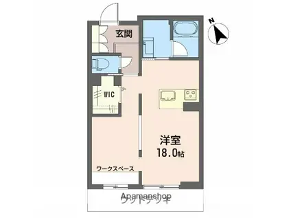 シャーメゾン ル シエル(ワンルーム/1階)の間取り写真