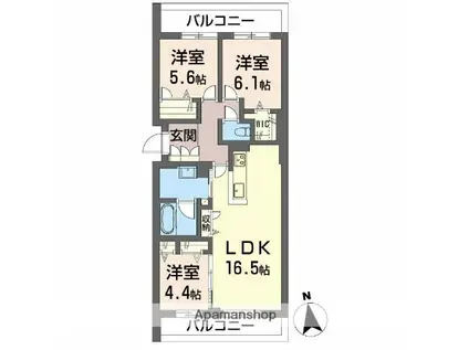 シャーメゾンソレイユ(3LDK/2階)の間取り写真