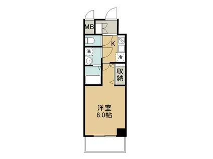 S-RESIDENCE四日市市堀木AMANTE(1K/6階)の間取り写真