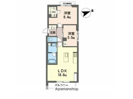 シャーメゾンウィンクス(2LDK/3階)の間取り写真