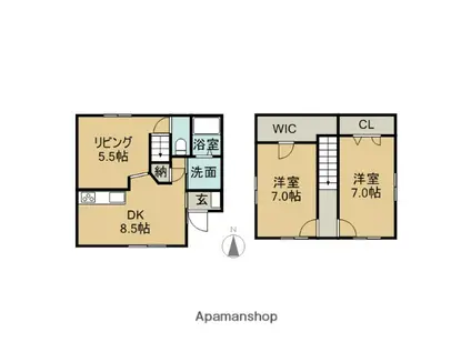 近鉄名古屋線 近鉄四日市駅 バス乗車時間:17分 生桑道バス停バス停で下車 徒歩3分 2階建 築17年(2LDK)の間取り写真