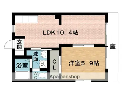 グリーンパラソル(1LDK/1階)の間取り写真