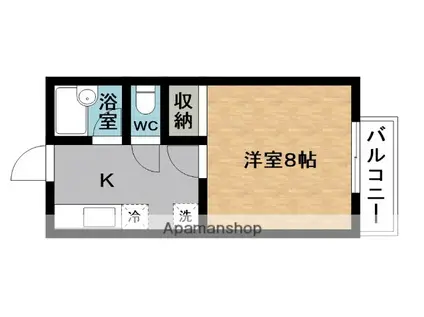 ラッシュ ウエスト(1K/2階)の間取り写真