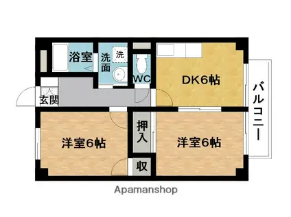 SURPLUSTE2(2DK/2階)の間取り写真