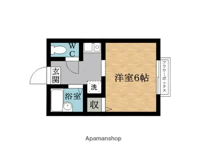 グランプラスⅡ(1K/1階)の間取り写真