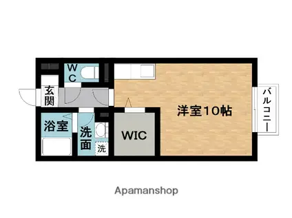 エスポワールB(ワンルーム/2階)の間取り写真