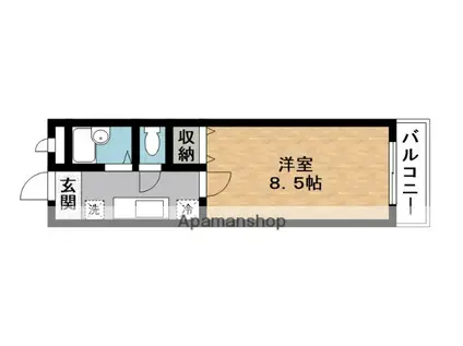 クレストール(1K/1階)の間取り写真