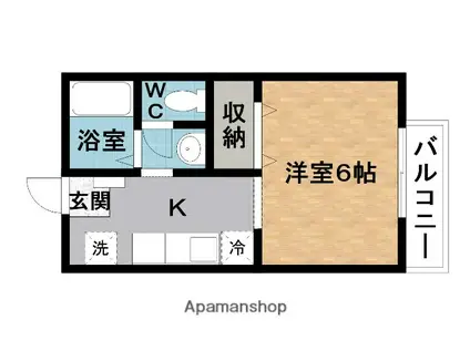 アーバン松井B(1K/2階)の間取り写真