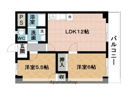 アネックスシャンテ(2LDK/3階)の間取り写真