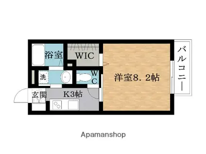 エルシャトーカロン(1K/2階)の間取り写真