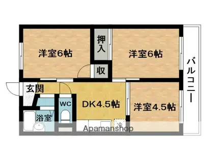 エビスコーポ(3DK/3階)の間取り写真